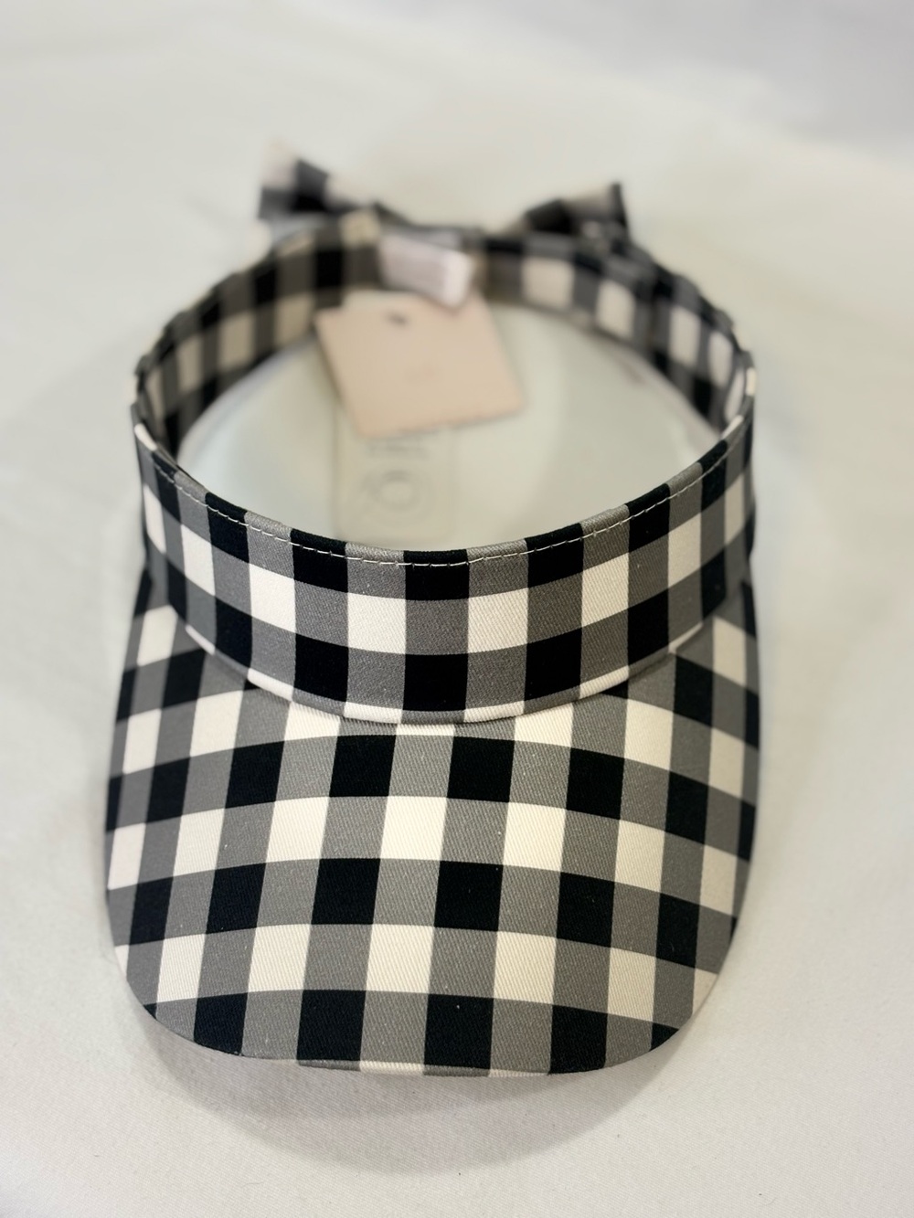 NWT LAUREN CONRAD Black & White Gingham Visor Adjustable $30